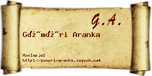 Gömöri Aranka névjegykártya